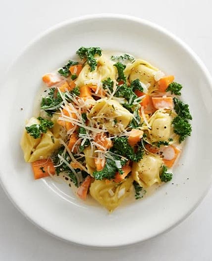 One-Pot Tortellini with Sweet Potato and Kale