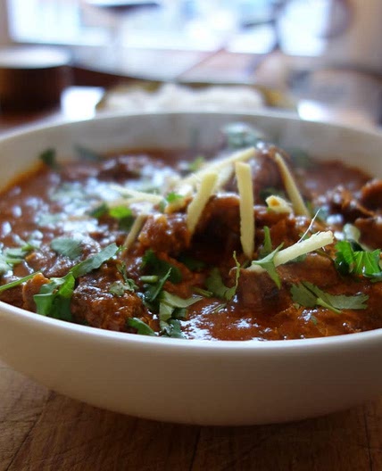 Slow-cooked mutton and black cardamom curry
