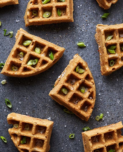 Savory Cassava Flour Waffles with Bacon and Scallions