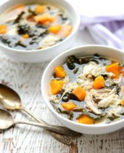 Slow Cooker Chicken, Kale, and Sweet Potato Soup