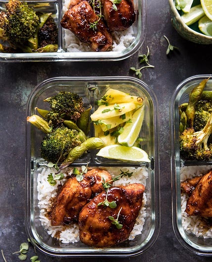 Meal Prep Tropical Jerk Chicken and Gingered Broccoli