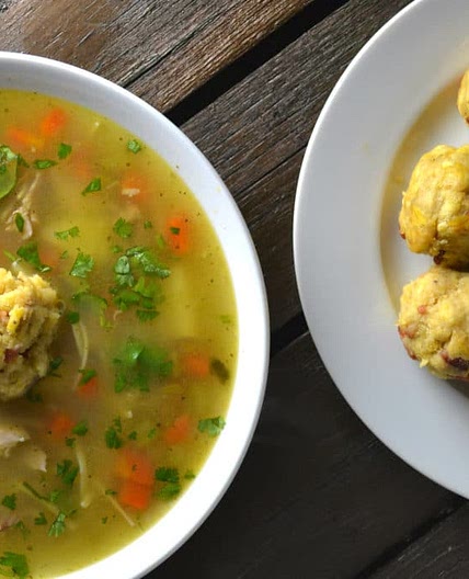 Sopa De Pollo Con Mofongo (Puerto Rican Chicken Soup)