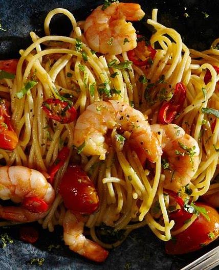 Prawn and chilli pasta