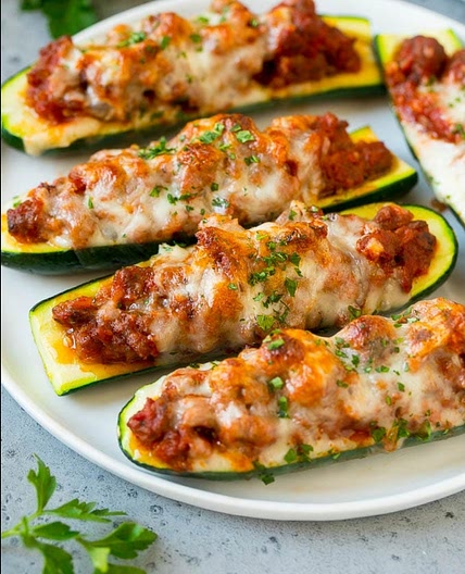 stuffed zucchini sausage boats