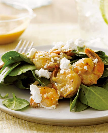 Spinach Salad with Shrimp and Feta
