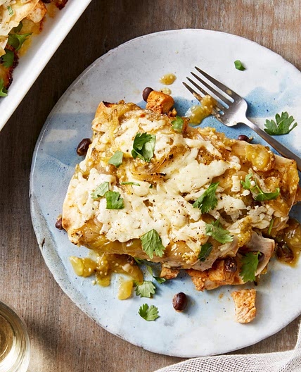 Cheesey Chicken and Black Bean Enchilladas