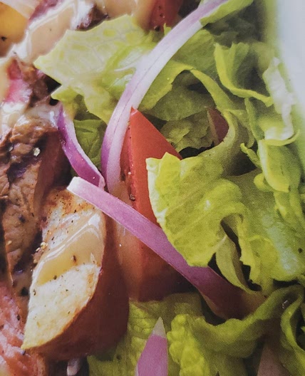 Grilled Steak and Potato with Salad
