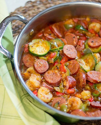 Spicy Sausage and Shrimp Skillet (Paleo)