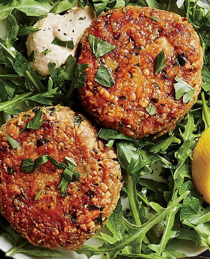 Tuna Cakes with Arugula