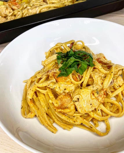Boursin Pasta with Added Turkey