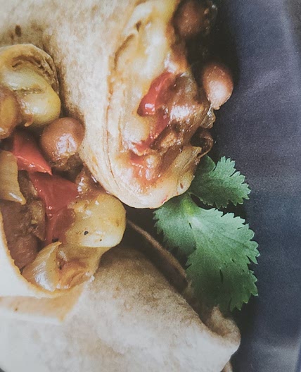 Veggie and Bean Burritos with Cilantro-Lime Crema