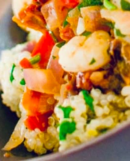 Gluten-Free ﻿Quinoa with Garlic Shrimp ﻿