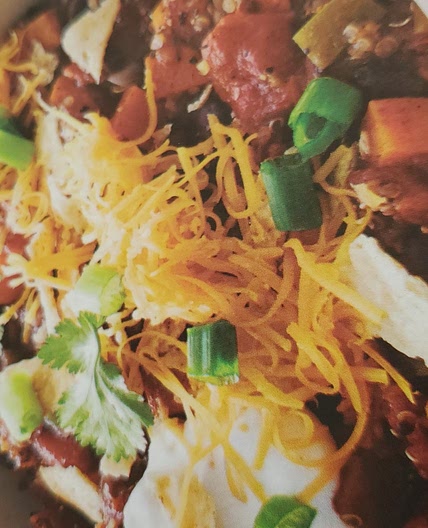 SWEET POTATO, BLACK BEAN, AND QUINOA CHILI