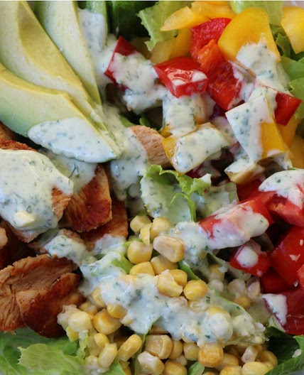 Southwest Chicken Salad with Cilantro Lime dressing