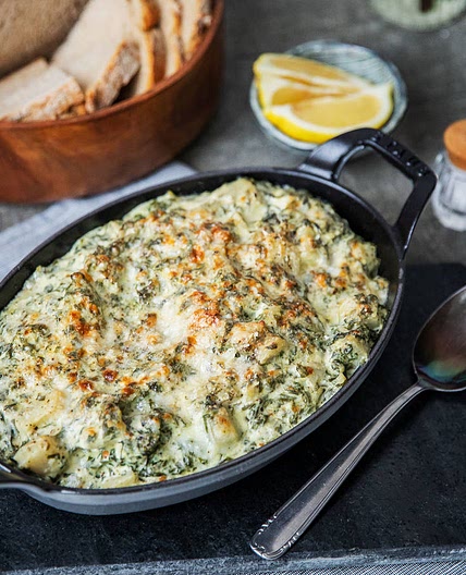 Jillian's UK-tweaked Artichoke Spinach Dip from Brit's Pub in Minneapolis