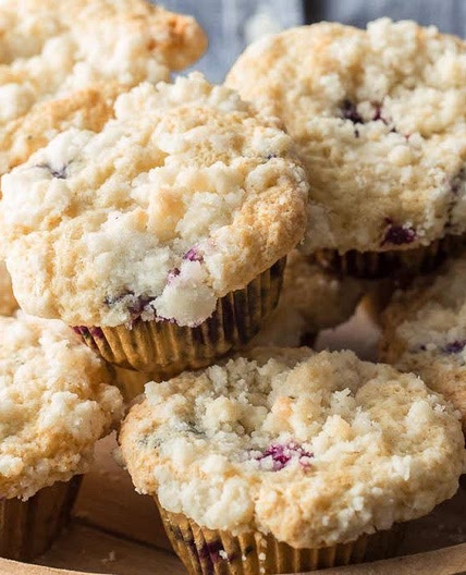 Sourdough starter discard blueberry lemon muffins