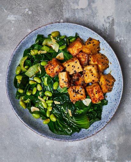 G - Miso Tofu With Stir-Fried Ginger Greens