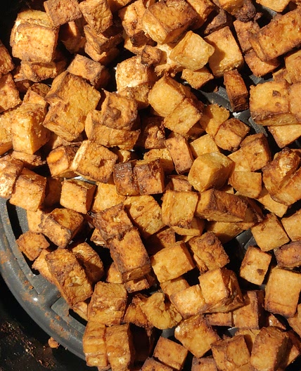 Air fried asian style tofu