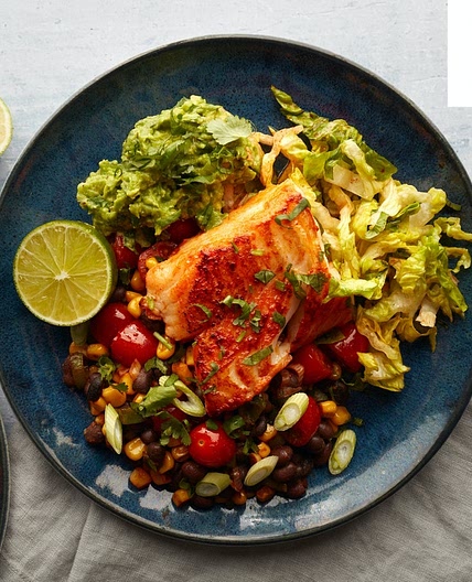 MC - Mexican cod with black beans & guacamole