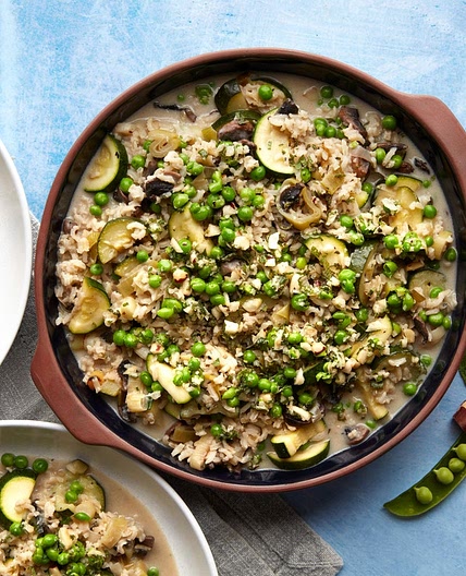 MC - Garden risotto with crushed mint & pea pesto