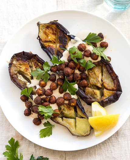 Pan-Roasted Eggplant, Spiced Hazelnuts and Tahini - Whole30/Paleo