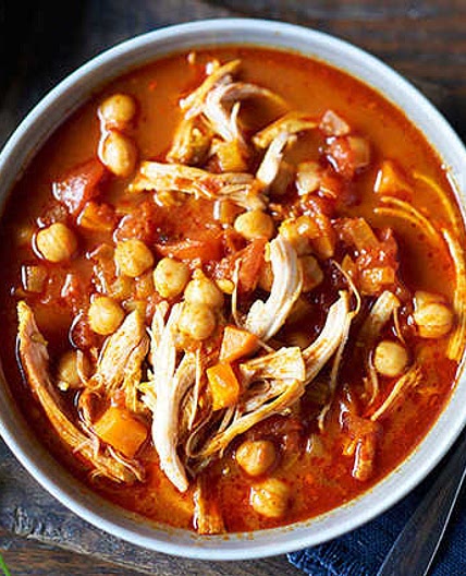 Harissa chicken and chickpea soup