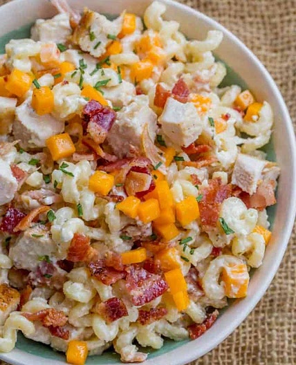 Bacon Ranch Chicken Pasta Salad