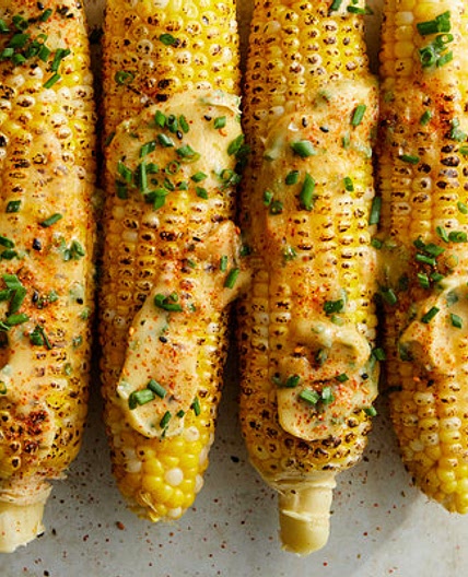 Spicy Corn on the Cob With Miso Butter and Chives