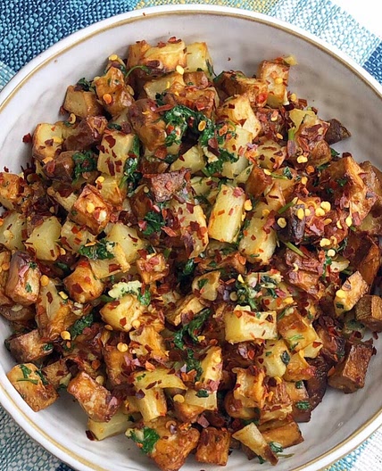 Air Fried Spicy Potato and Cilantro