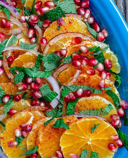 Easy Mediterranean Orange Pomegranate Salad