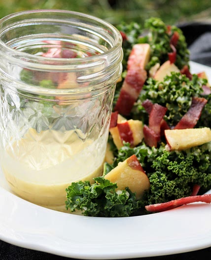 Fuji Apple Bacon and Kale Salad with Apple Cider Vinaigrette