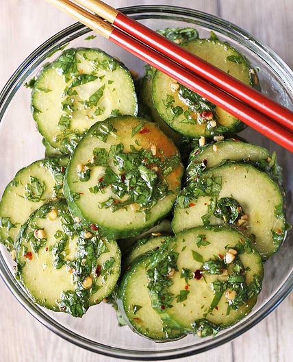 Asian Cucumber Salad with Sesame Oil