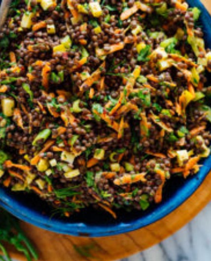 Tangy Lentil Salad with Dill & Pepperoncini