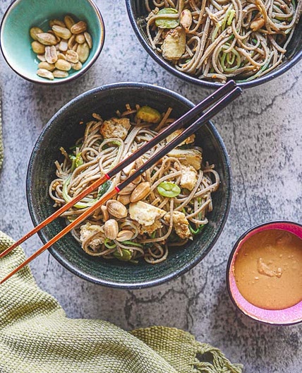 High Protein Vegan Noodles with Peanut Butter