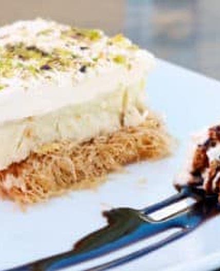 Greek Ekmek Kataifi recipe (Custard and whipped cream pastry with syrup)
