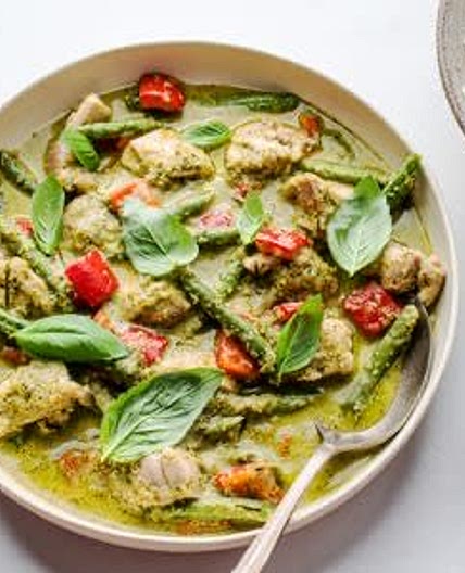 Green curry with rice 