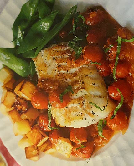 Cod with cherry tomatoes & sautéed potatoes 
