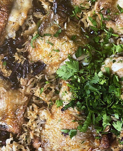chicken with cardomamon rice