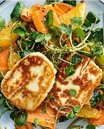 Halloumi, Carrot and Orange Salad