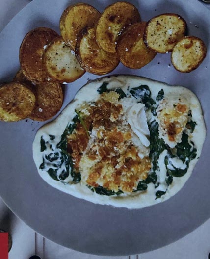 Cheesy Cod & Spinach Gratin With

Crispy Potatoes
