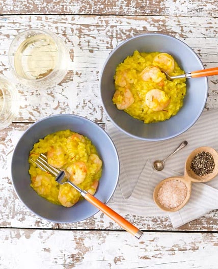 Prawn and saffron risotto