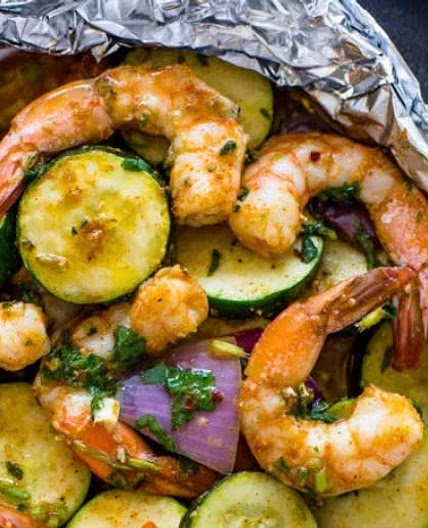 Garlic Shrimp Foil Packs