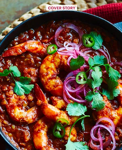 One-pot prawn & lentil curry