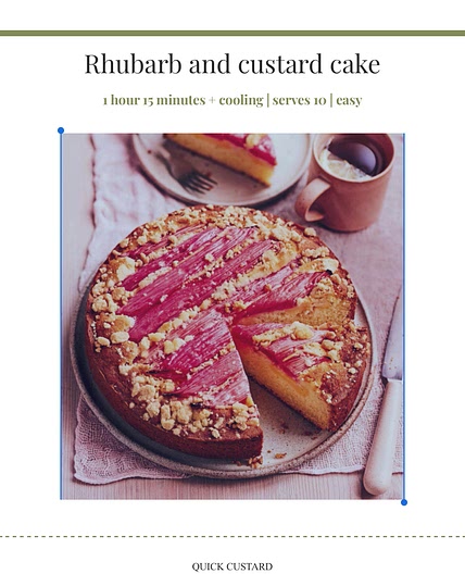 Rhubarb custard cake