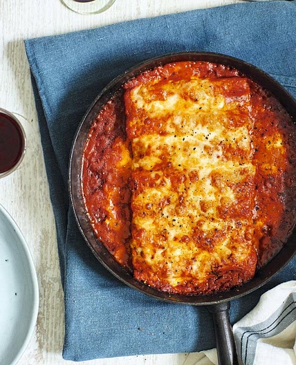 Cannelloni with sausage ragu and tomato sauce