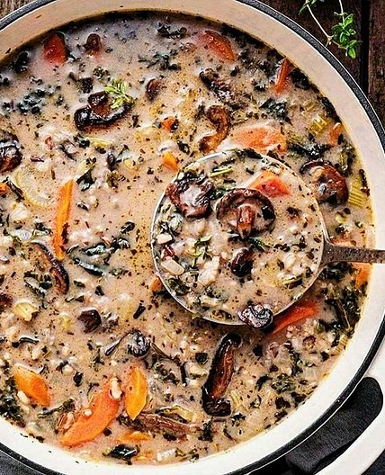 Creamy Vegan Mushroom Wild Rice Soup