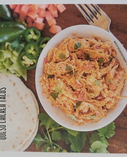 SLOW COOKER QUESO CHICKEN TACOS