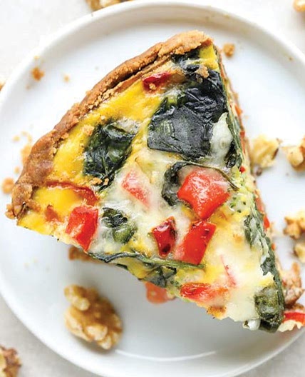 Veggie Quiche with Walnut Crust