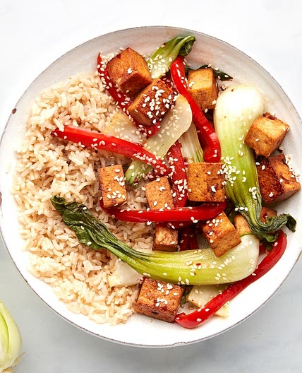 MC - Asian sesame tofu with pak choi & rice