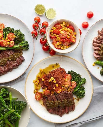 MC - Chimichurri steak with sweet potato fritters